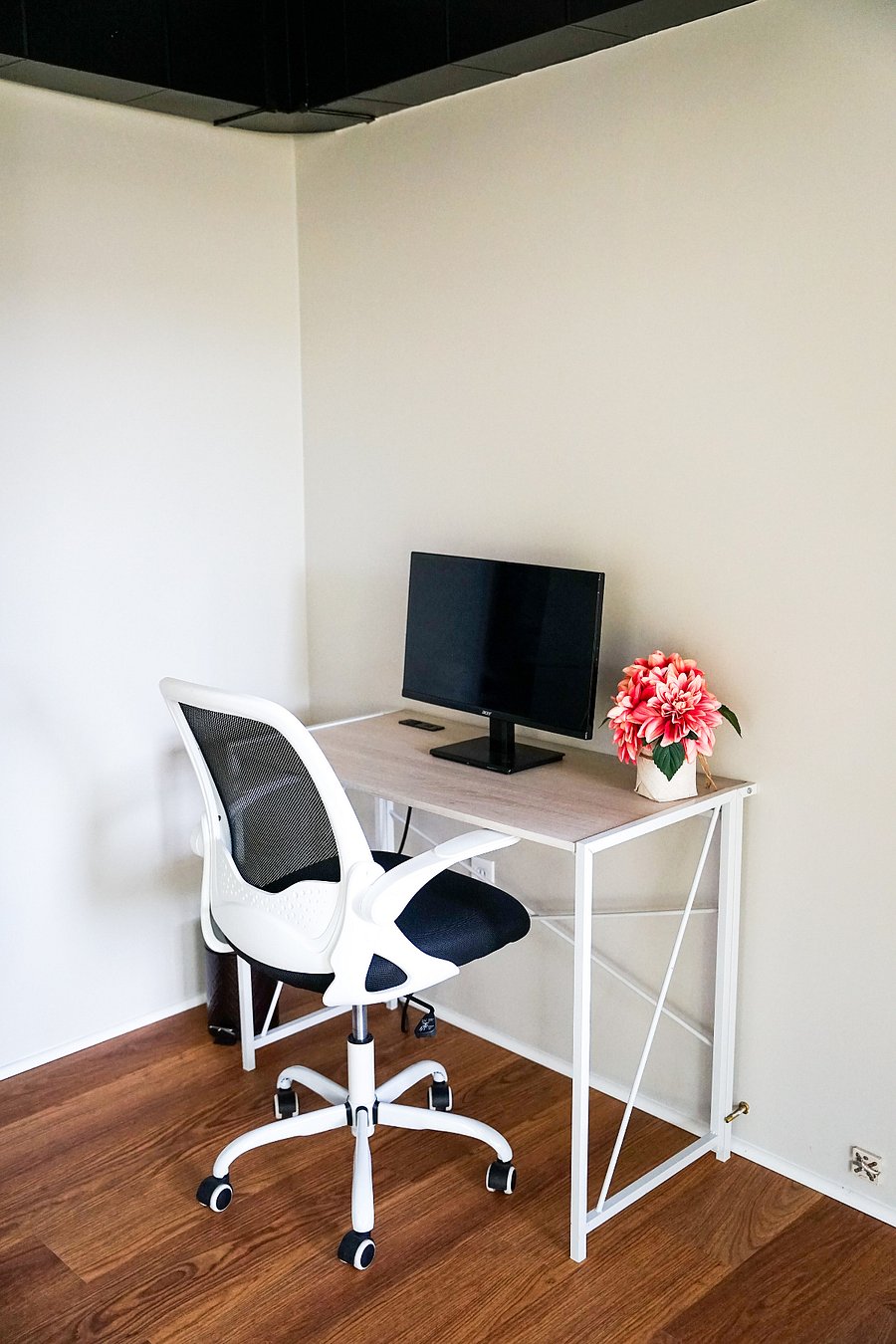 Desk with a monitor for your private work space