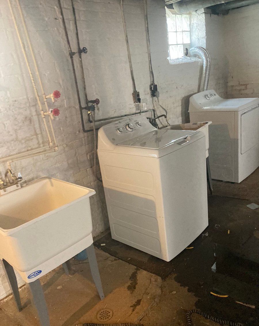 Machines are located in the basement of the house