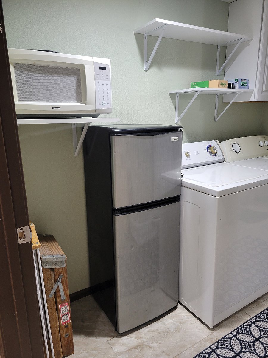 Laundry room and private fridge