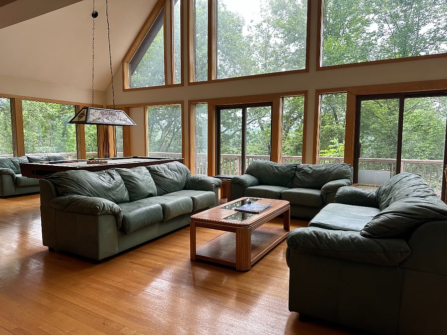2 Love Seats, 2 Large Sofas and a Pool Table