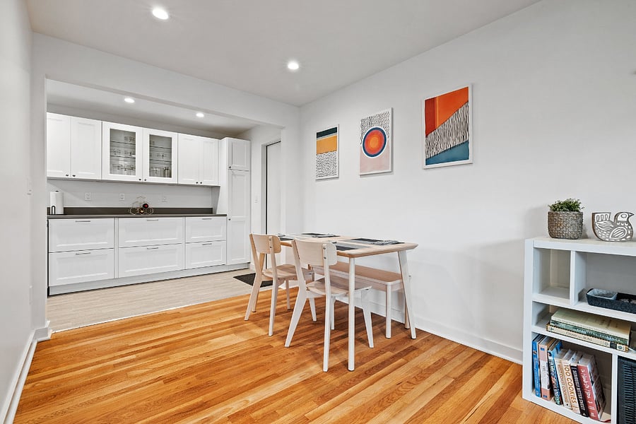 Dining area off kitchen and living room.