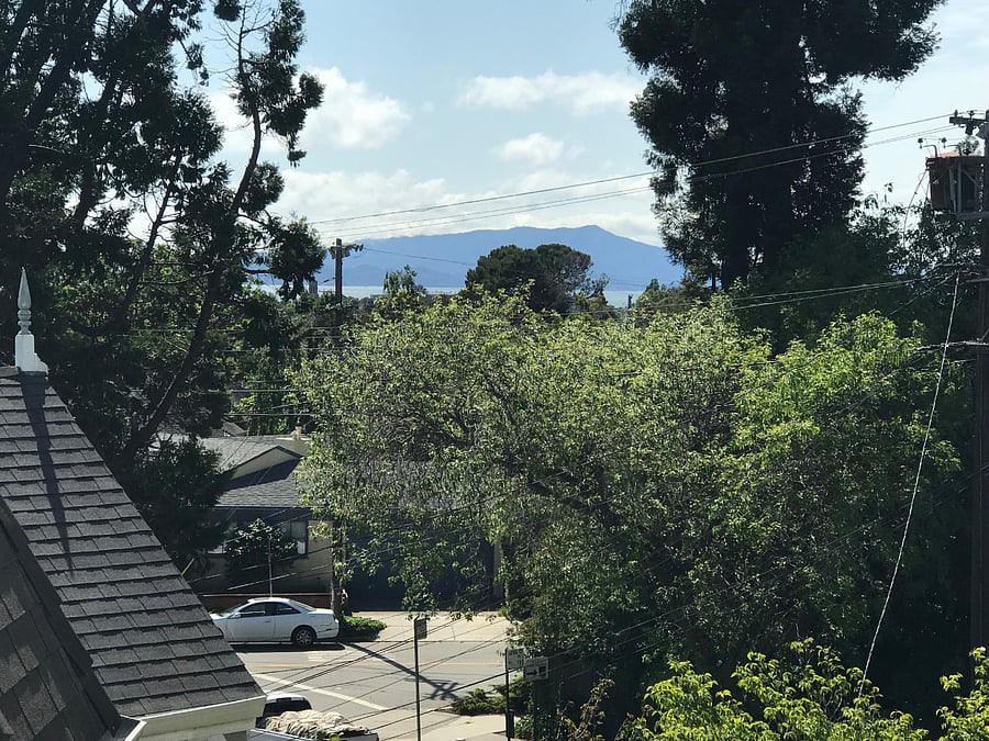 View toward the Bay from living room window