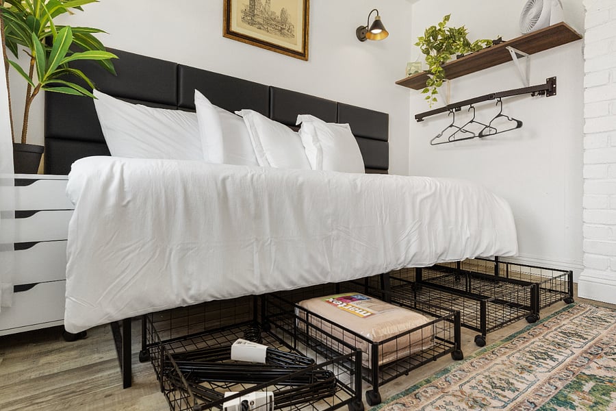 Underbed storage and disappearing closet in Office/Guest Room