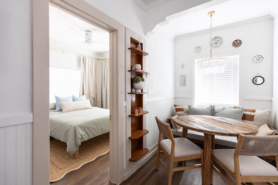 view from dining nook into bedroom #2
