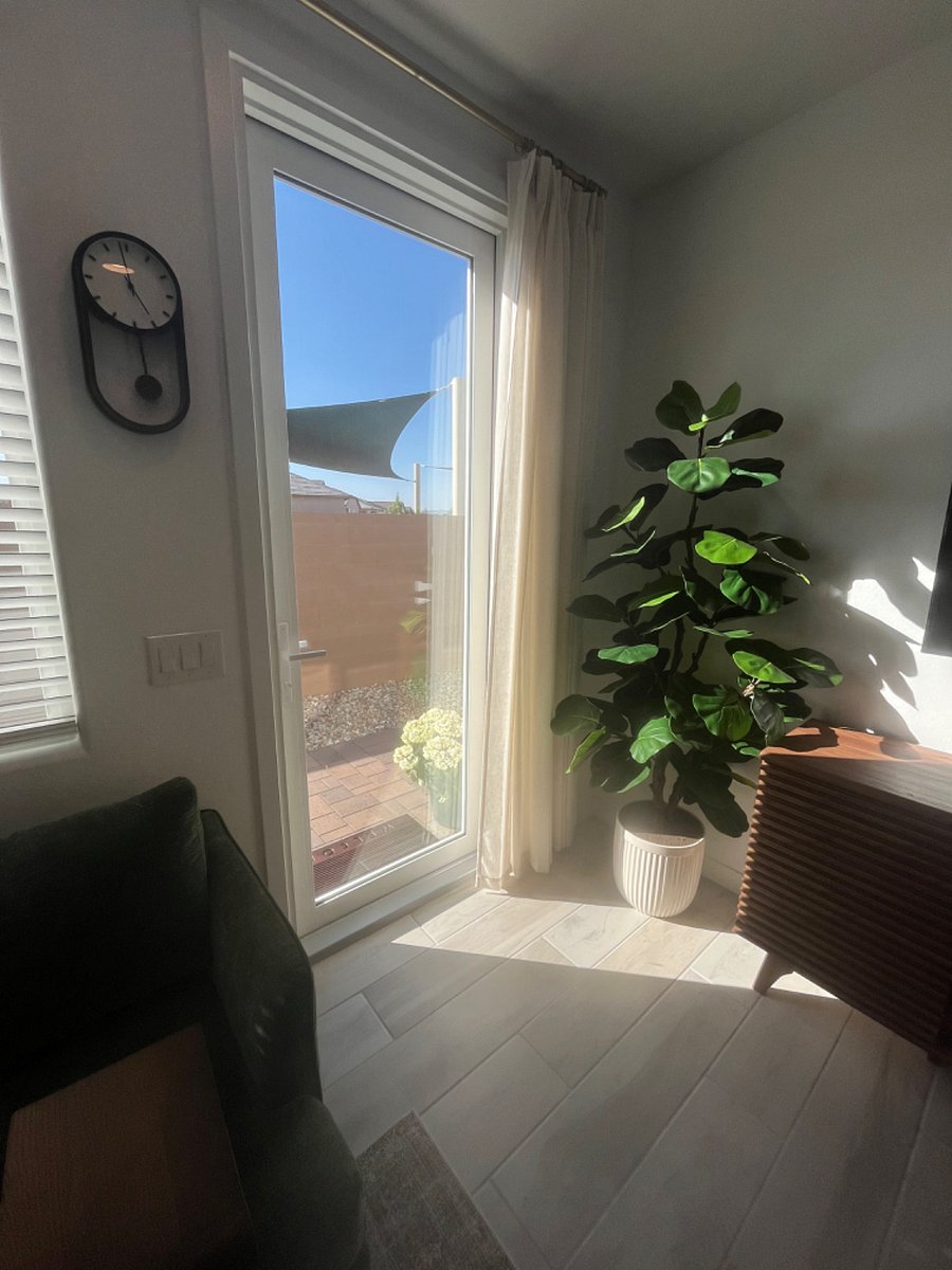 Living area with view of private main door entrance.