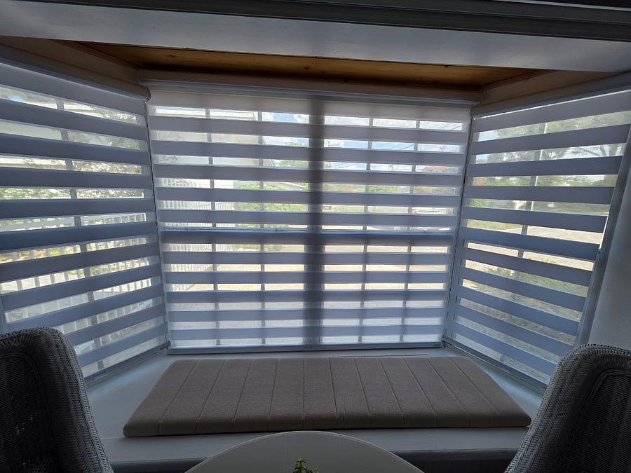 Zebra blinds can be solid to block light or light filtering