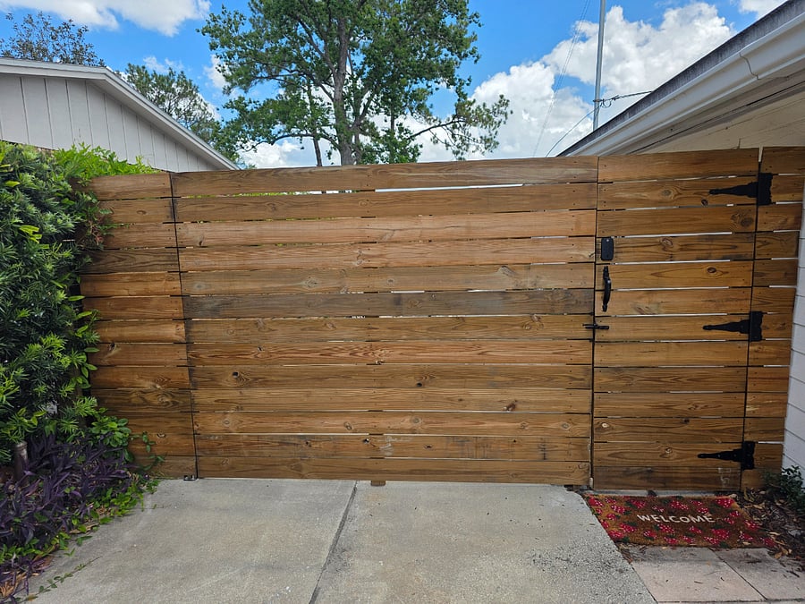 Secure code lock entry to patio