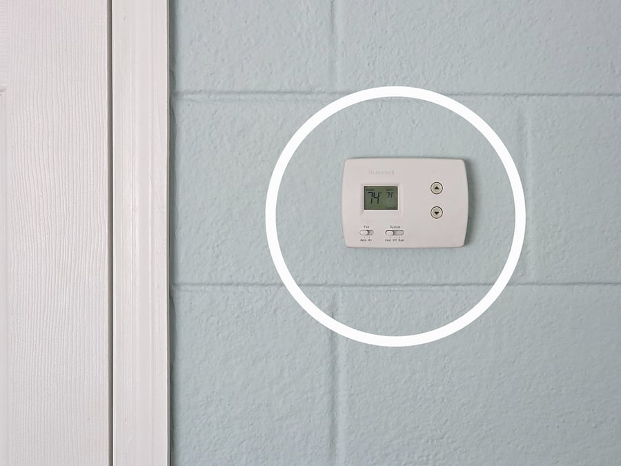 Private suite apartment has its own AC and thermostat