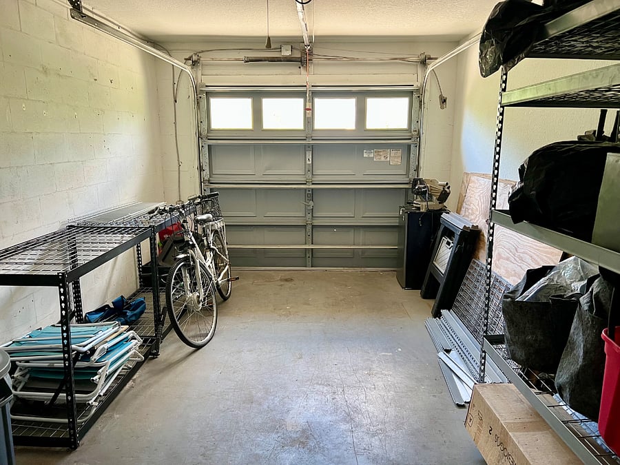 Garage. beach chairs, Wagon, etc