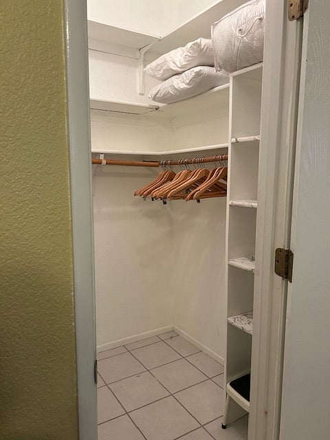 Walk in closets in both bedrooms