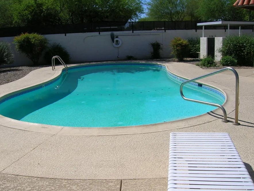 Gated pool and hot tub
