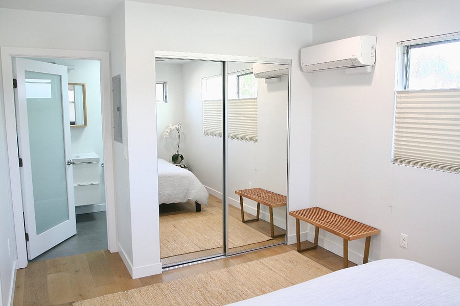 Full length mirrored closet doors