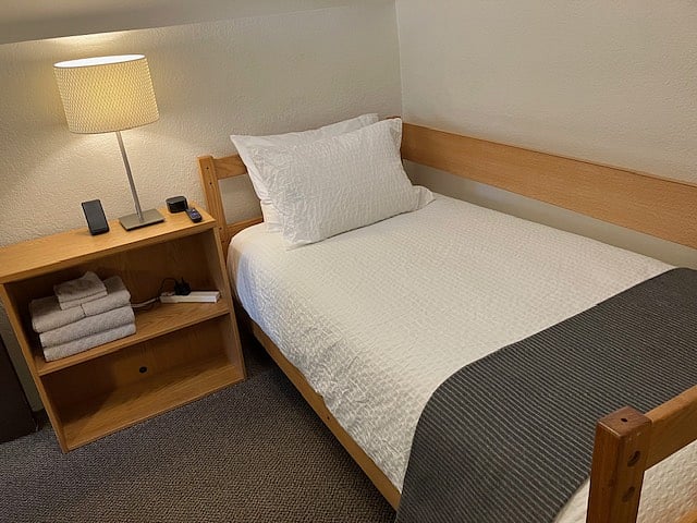 Twin bed with new memory foam mattress