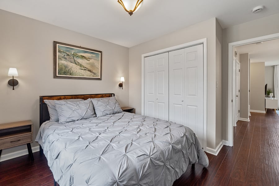 Main level bedroom with queen bed
