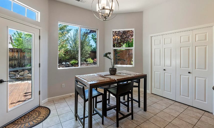 Dining Room Kitchen View of the Patio