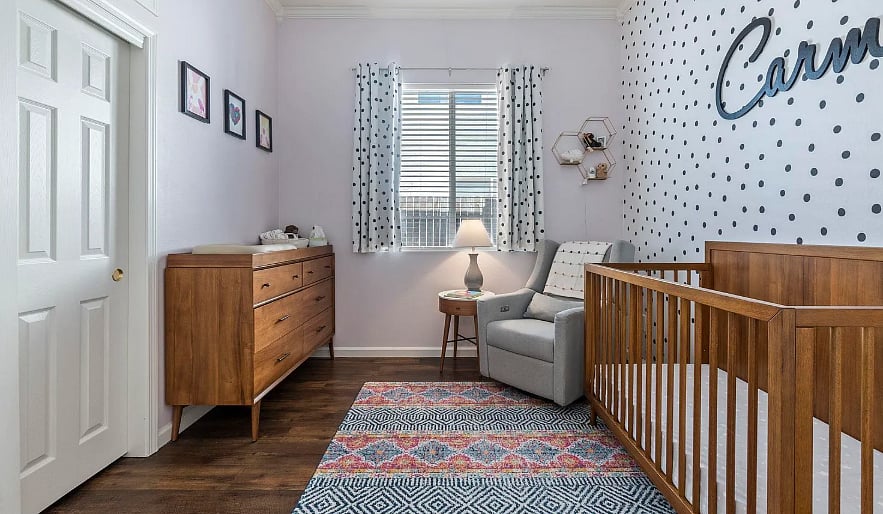 Guest Bedroom. Bed not crib in this room.