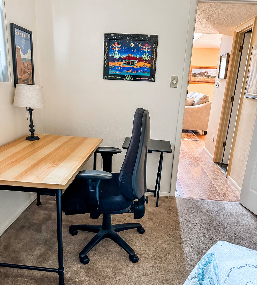 Desk space in downstairs bedroom