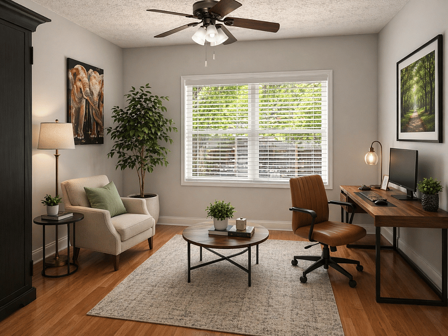 Example setup to inspire a cozy sunroom or quiet sitting area.