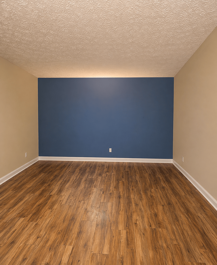 Empty primary bedroom showcasing generous space.