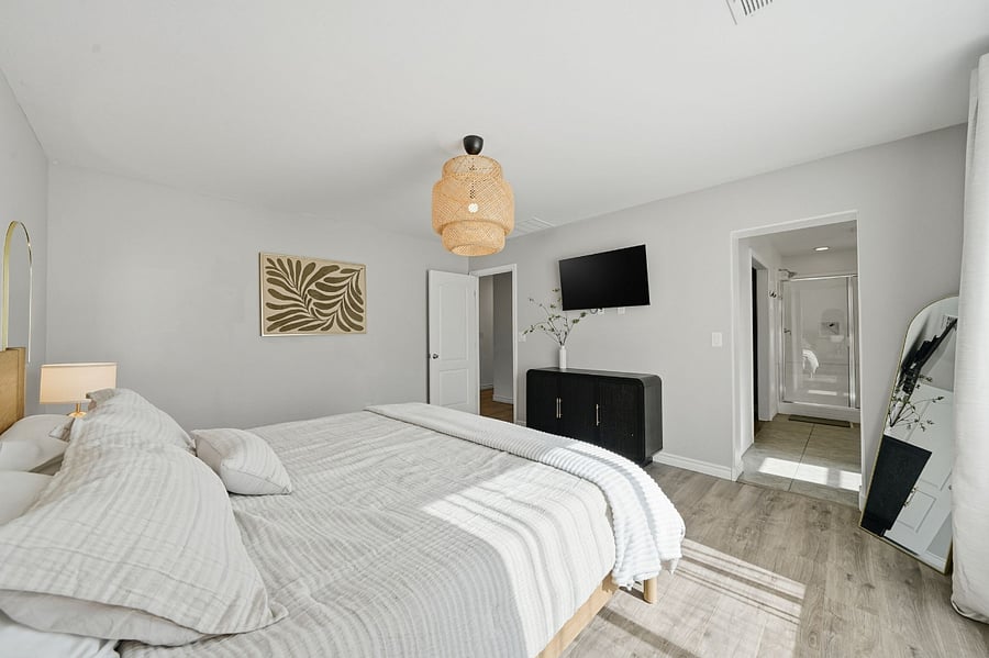 Master bedroom with smart tv