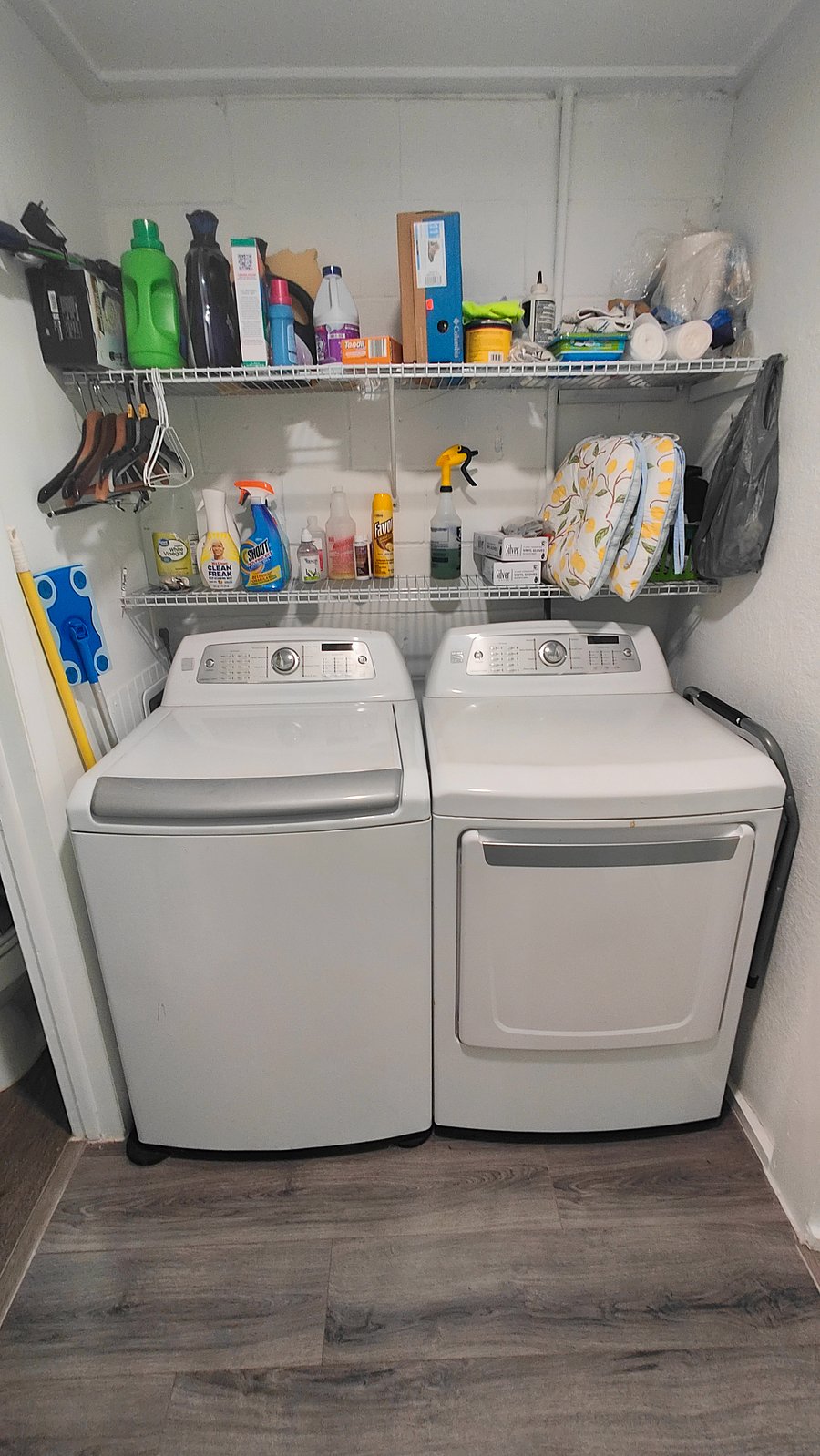 Laundry room. Help yourself to any products that you find here. There is also a full sized ironing board and iron available (not shown).