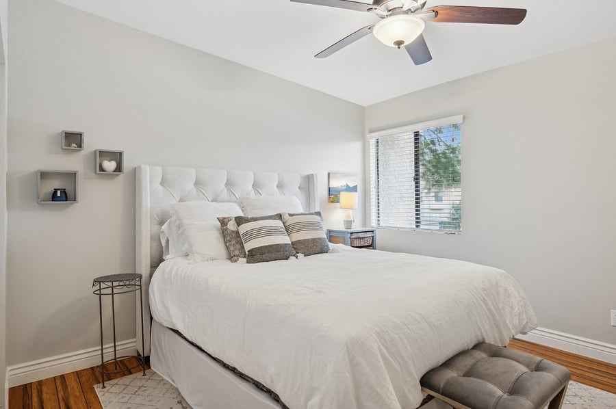 Second bedroom- Queen bed, full closet and plenty of drawer space!