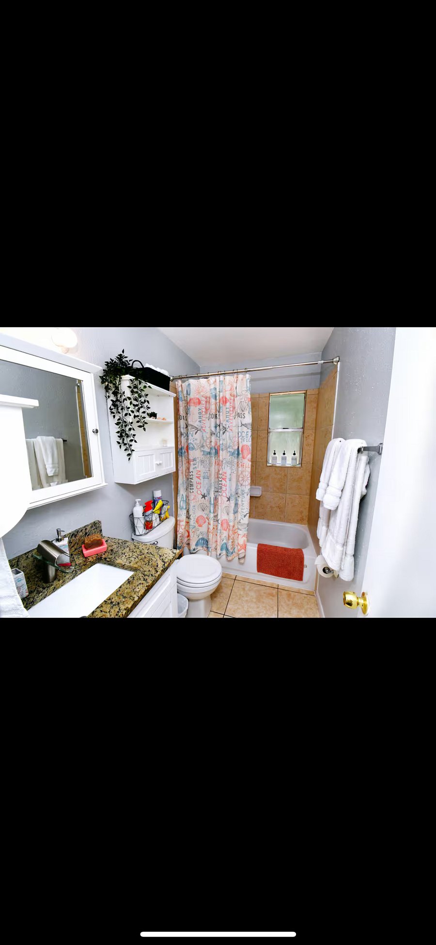 Complimentary shampoo, conditioner, body wash, hand soap, make-up remover wipes and hair dryer.