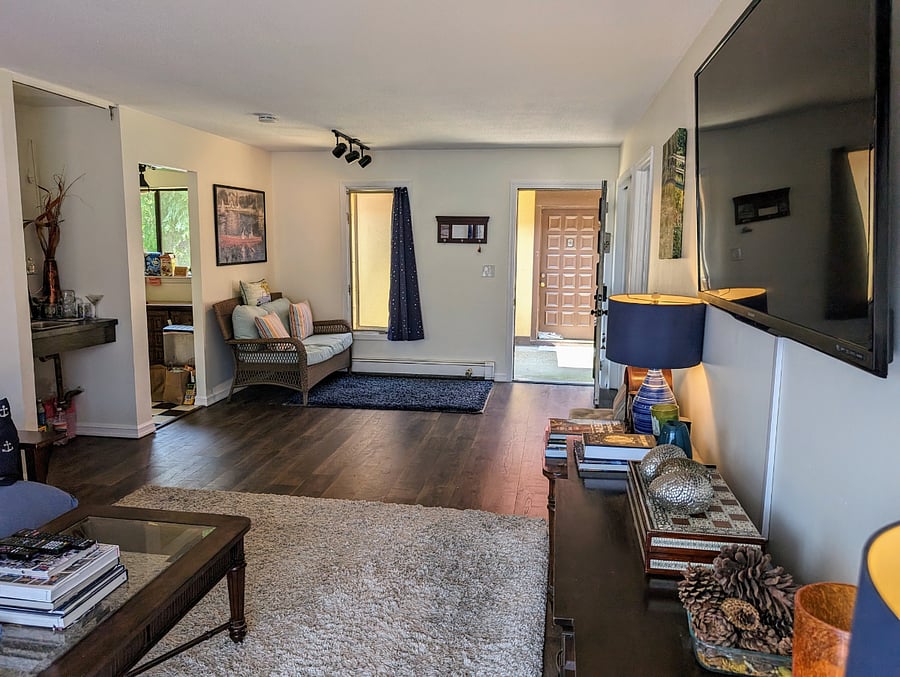 Living room, coming out of balcony view (shared space)