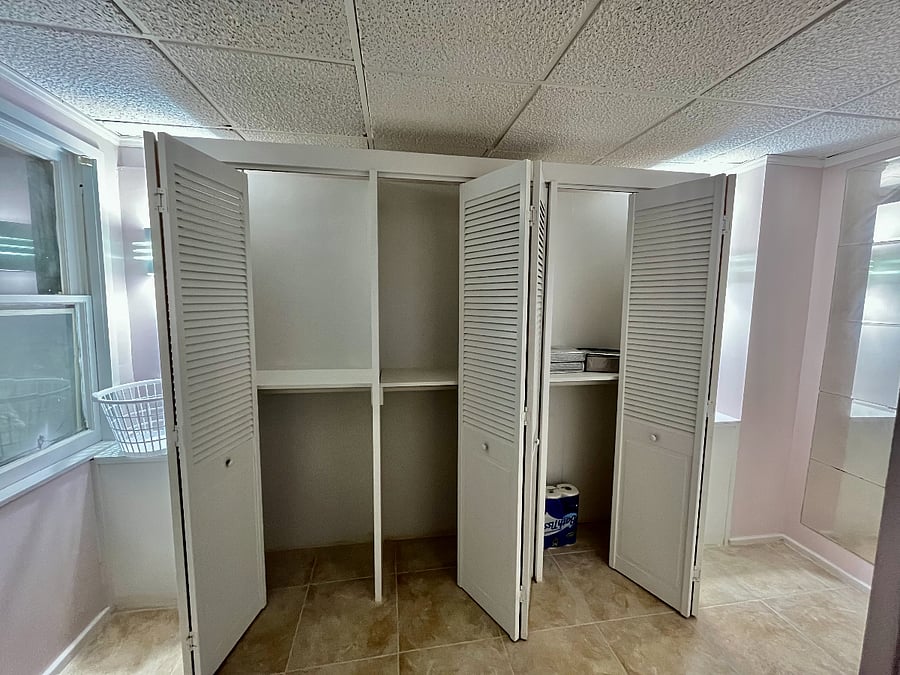 Full bathroom closets, interior view