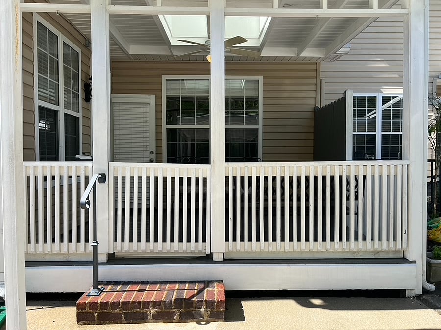 Rear Porch, covered with a skylight.