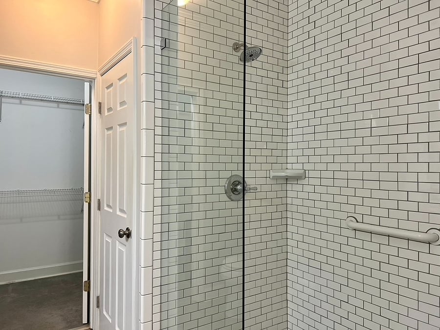 Master bath glass shower