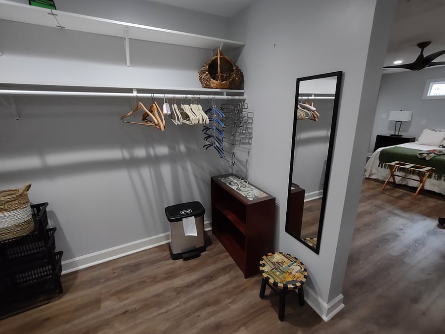 Wonderful dressing room & closet with extra storage.