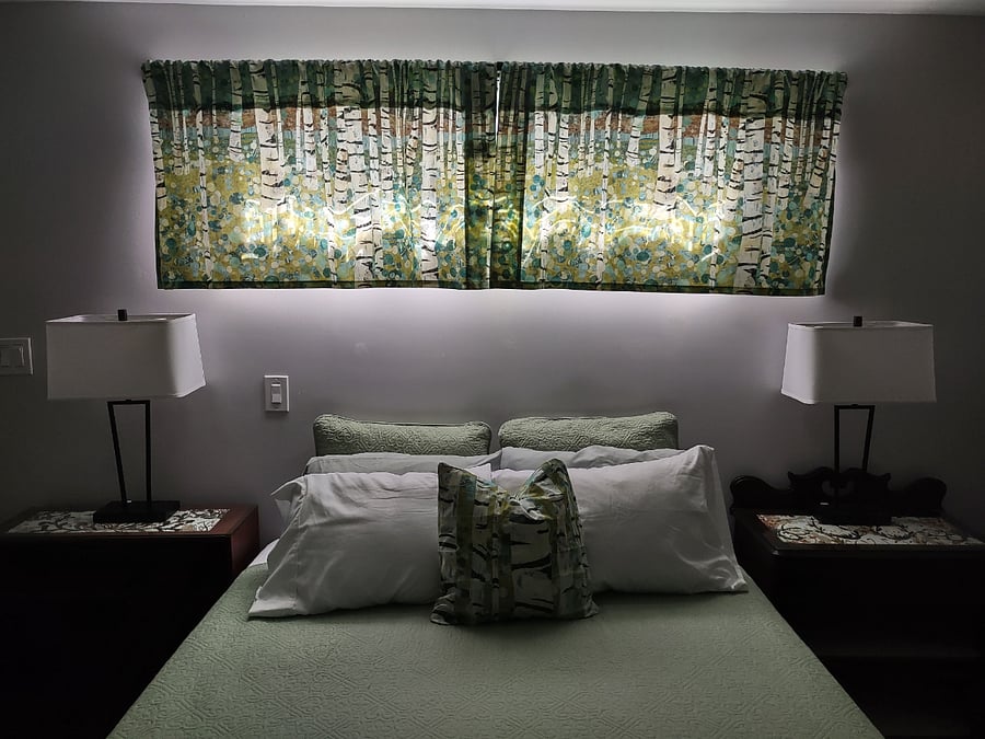 Cooling sheets, pillow and blanket choices.