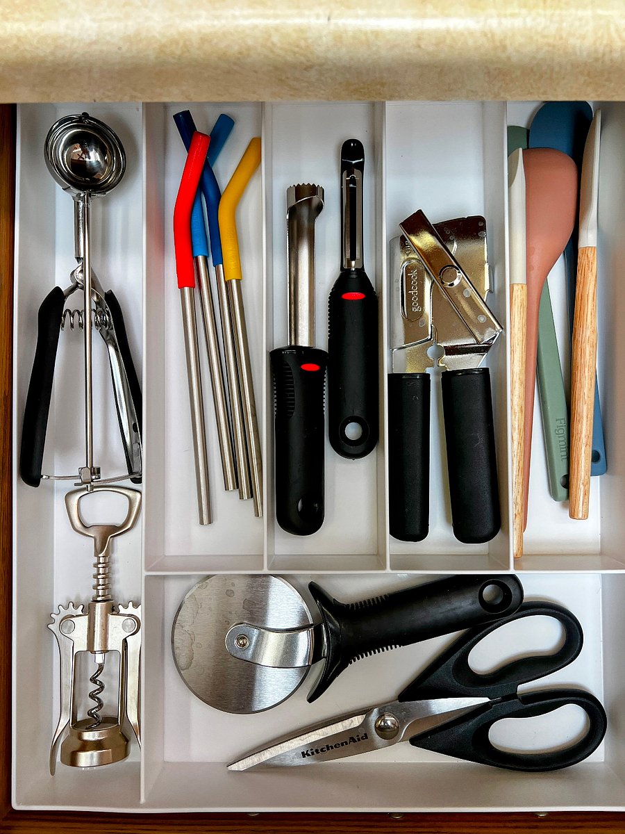 High quality kitchen gadgets are organized for easy use.