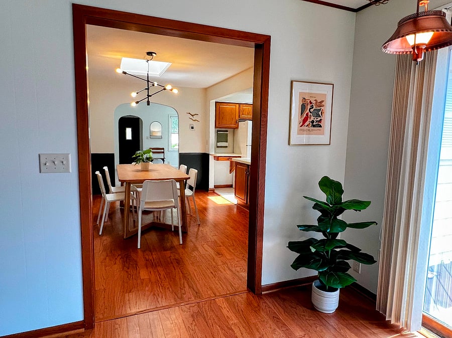 The dining room opens up to our favorite room of the house: the study.
