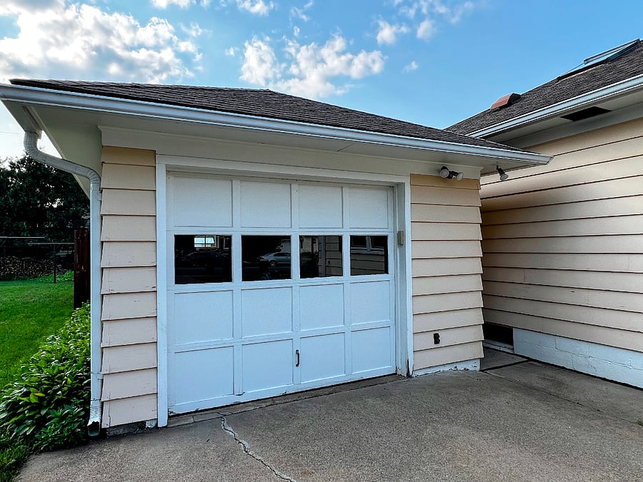 There is a one-car detached garage, and a garage opener will be made available to use.