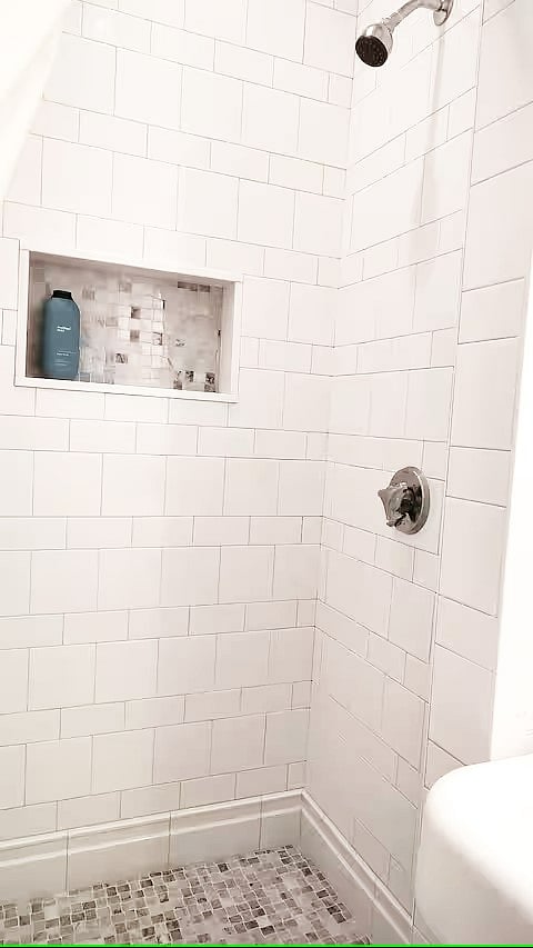 Large tiled shower