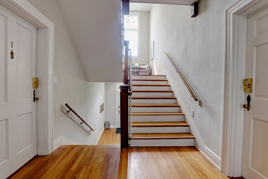 One flight of stairs to apartment