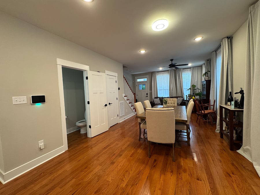 Dining area with half bath