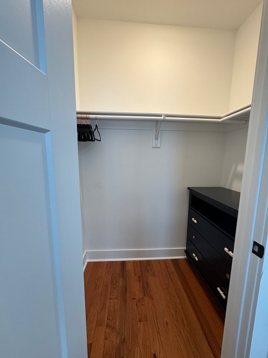 Walk in closet in bedroom B. Available now.