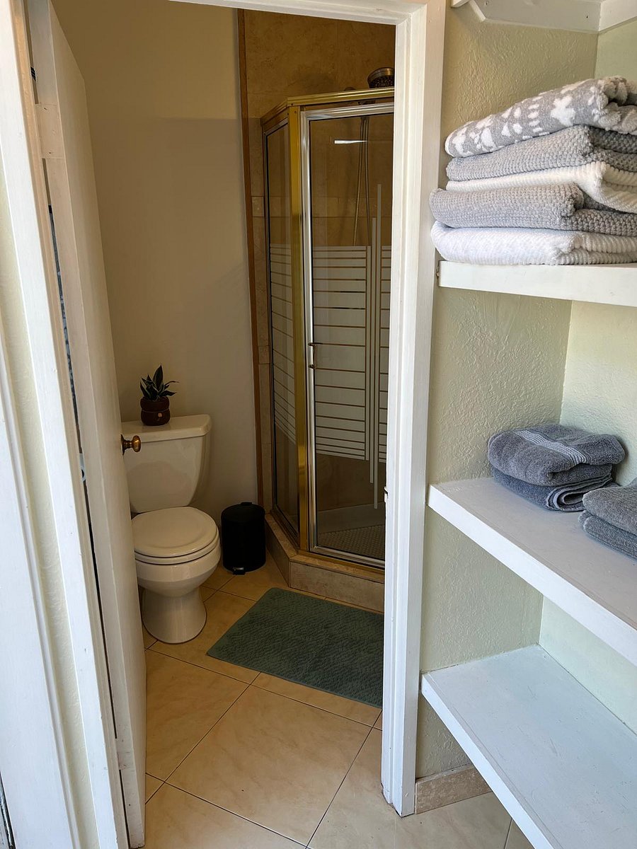 Bathroom with shower. 