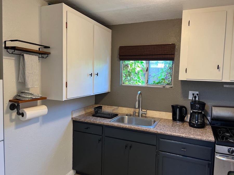 Fully-stocked kitchen.