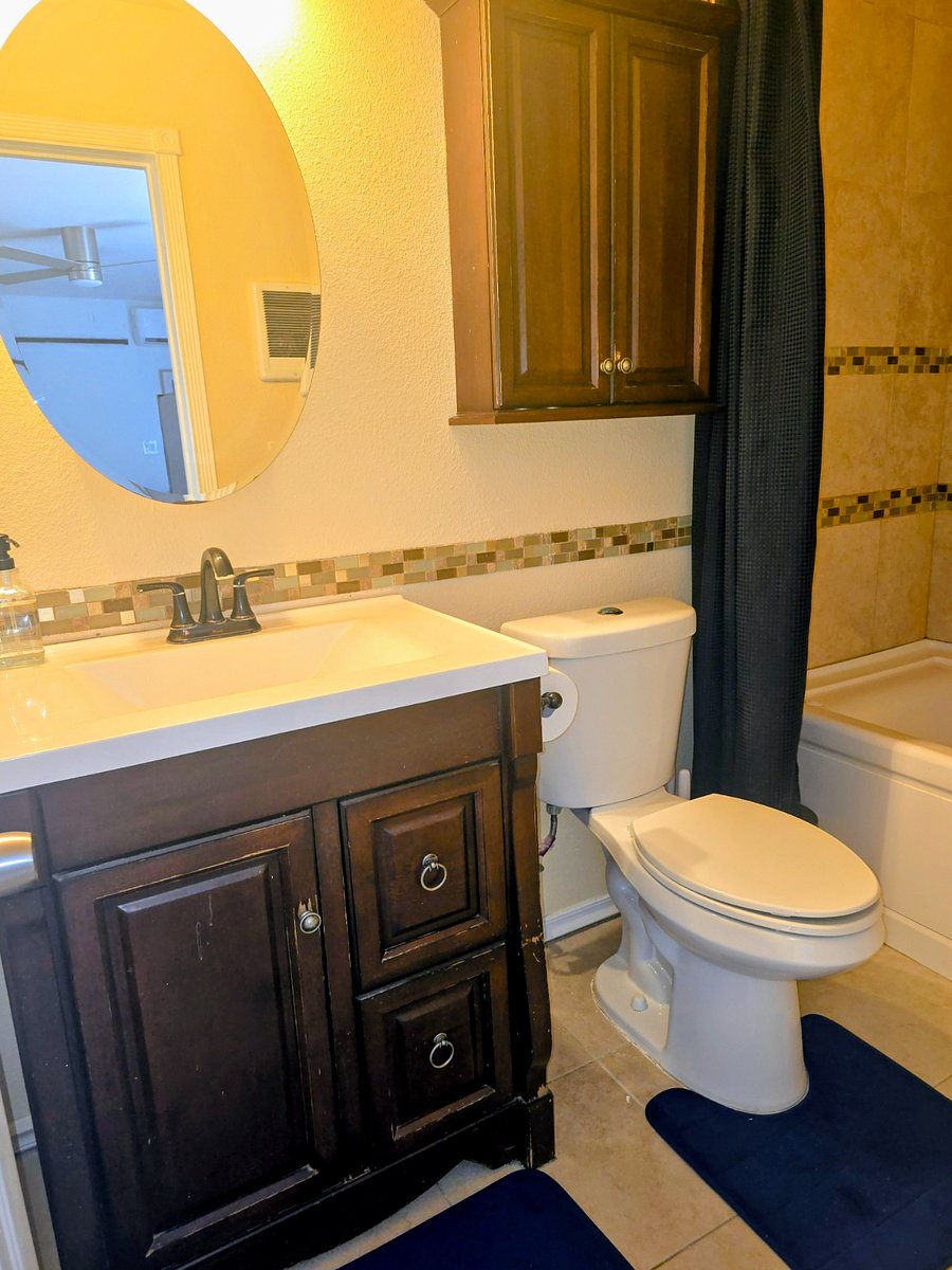 Bathroom with floor to ceiling custom tile. 