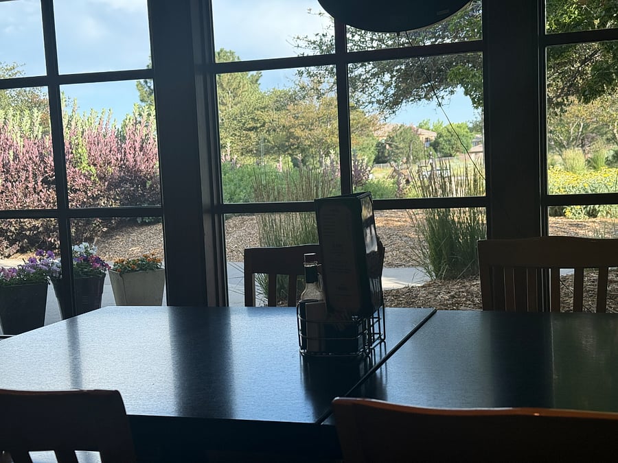 My favorite place to eat which is a 10 minute walk from the house or a 2 minute drive.