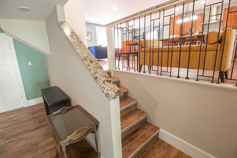 Just a short set of steps to the lower level