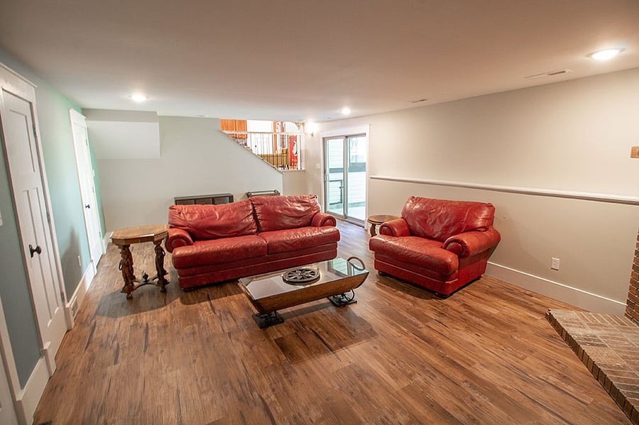 This room walks out to the backyard