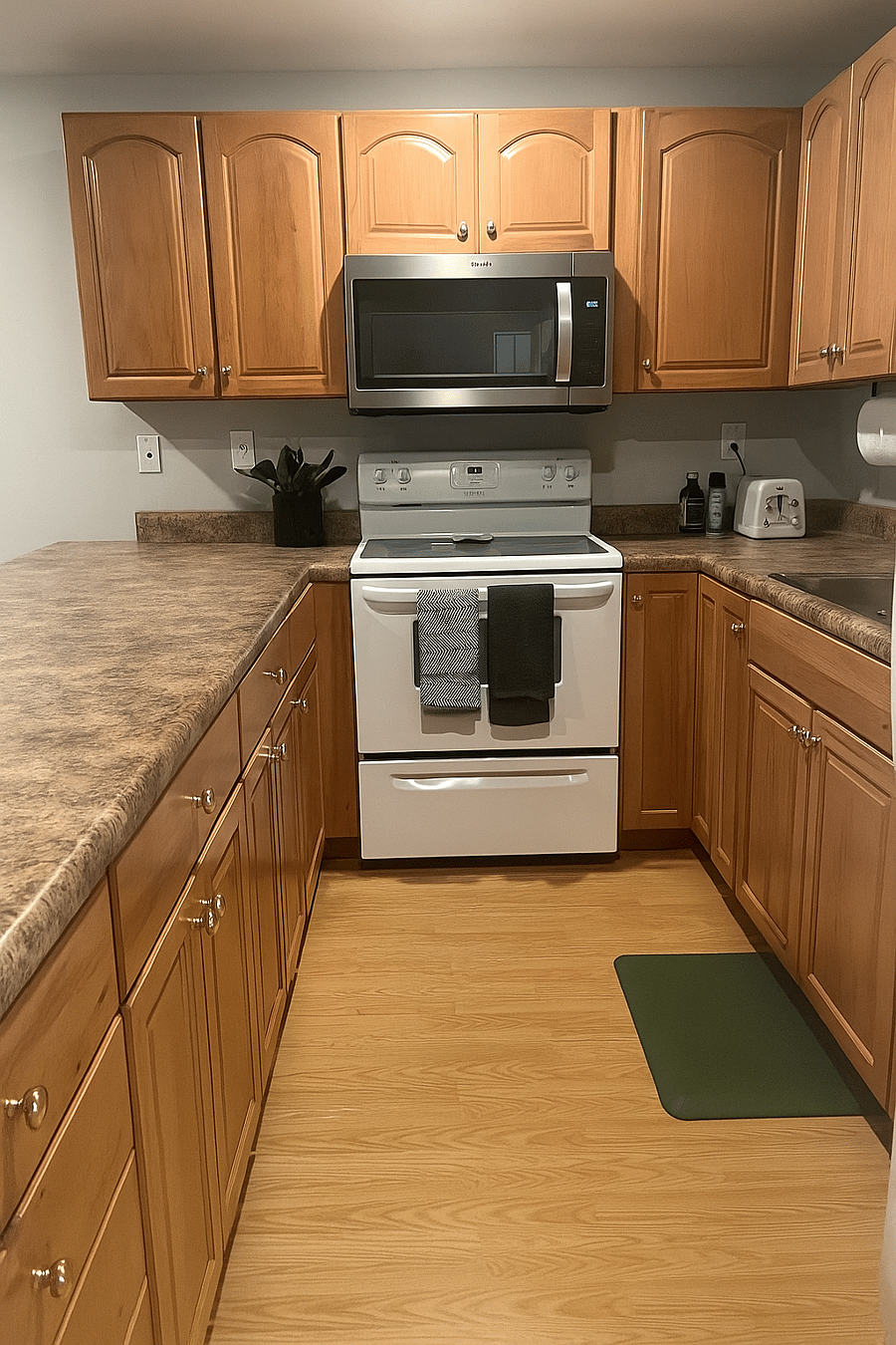 Galley style with peninsula bar