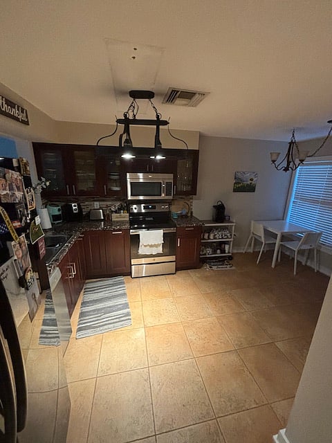 View of kitchen from entryway.