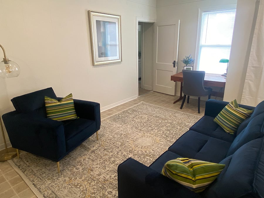2nd living area off of dining area with work space