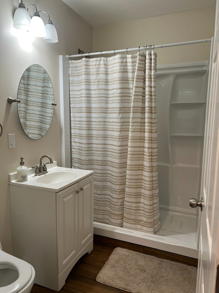Bathroom with Step in Shower